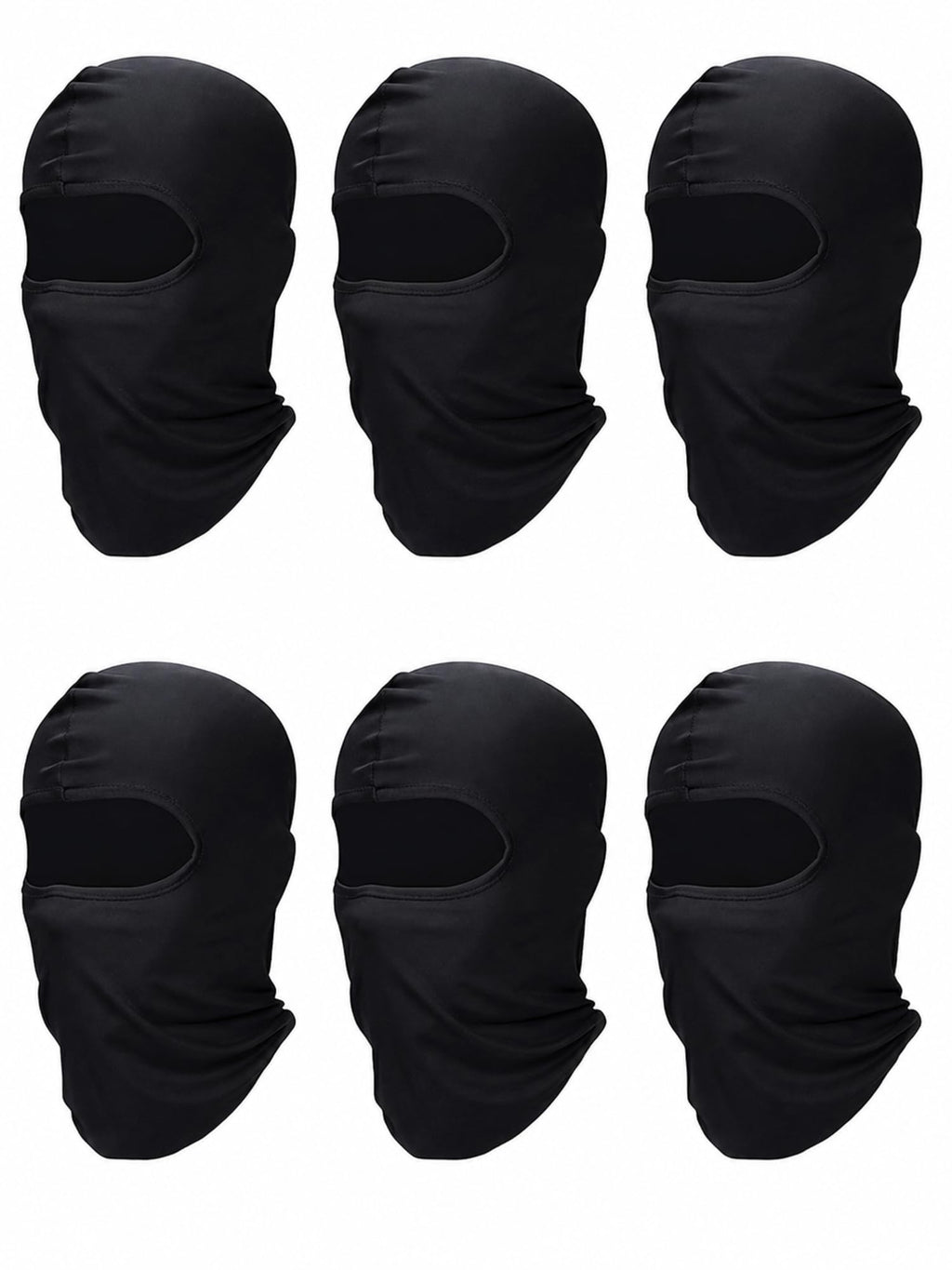 SATINIOR 6 Pcs Ski Balaclava Men Full Face Cover Mask,Black,Classic