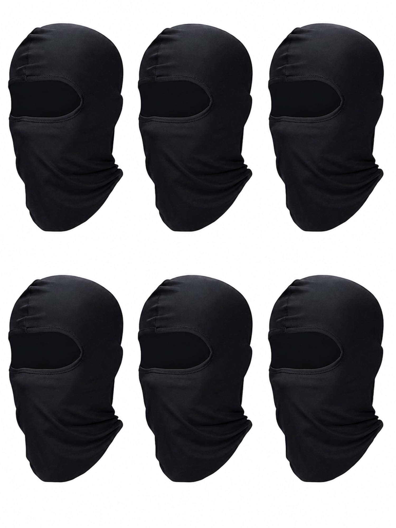 SATINIOR 6 Pcs Ski Balaclava Men Full Face Cover Mask,Black,Classic