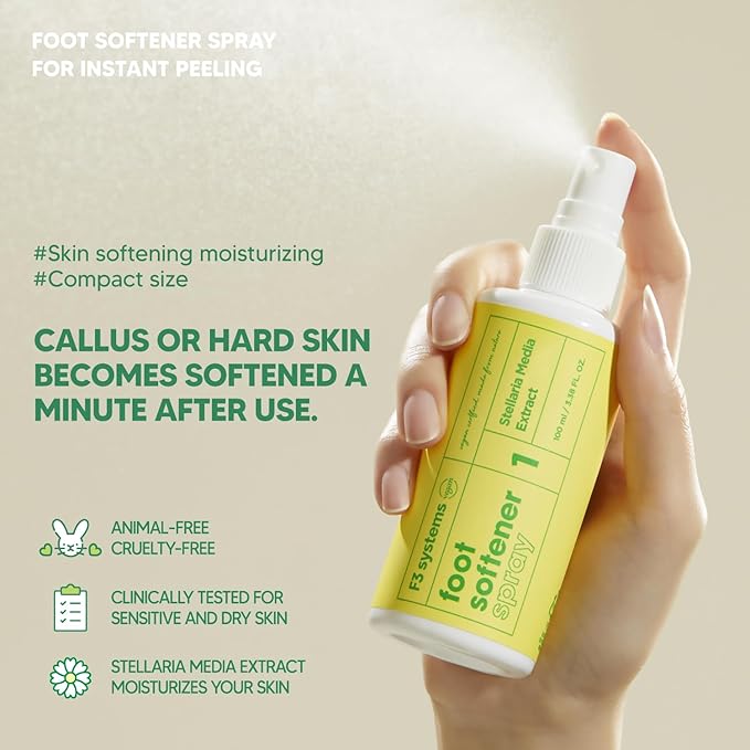 F3 Systems S-Line Emery Foot File & Foot Spray Set, Colossal Double-Sided Pedicure Tool, Effective for Cracked Heel, Ergonomic Design for Easy Grip, Dead Skin Remover, Callus Rasp, Scrubber
