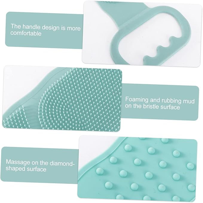 SHERCHPRY Body Scrubber Bath Back Strap Shower Brush with Hooks Easy Clean Bath Massage Scrubber for All Skin Types for Men Women Daily Deep Cleaning Tool