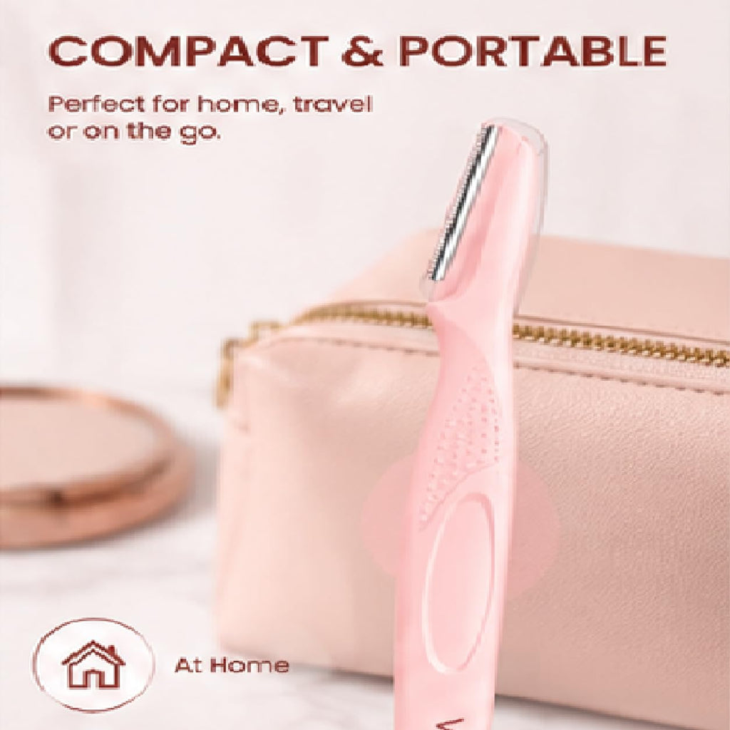 Vankoo Facial Hair Remover & Eyebrow Trimmer - 2 in 1 Eyebrow & Face Shaver for Women - Rechargeable Face Razors for Women with Built-in LED Lights - Painless Hair Removal for Flawless Skin & Makeup