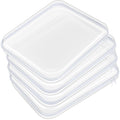 Hoolerry 4 Pcs Hard Clear Zipper Case Makeup Bags Plastic Zipper Pouch Transparent Storage Box Containers for Cosmetics, Snacks, Building Blocks, Puzzles(Clear,13.8 x 11.8 x 2 in,White)