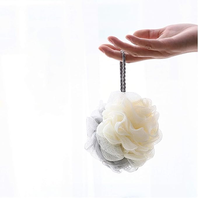 4 Pack Lace Mesh Loofah Bath Sponge Exfoliating Rich Lather Multi-Color