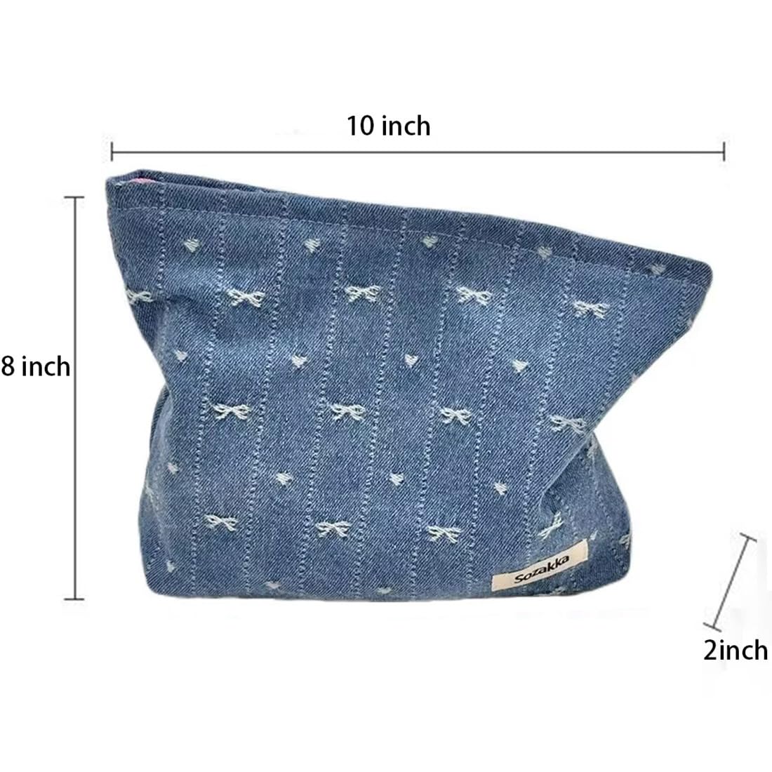 SxoSyo Denim Makeup Bags for Women, Cosmetic Bag Purse, Blue