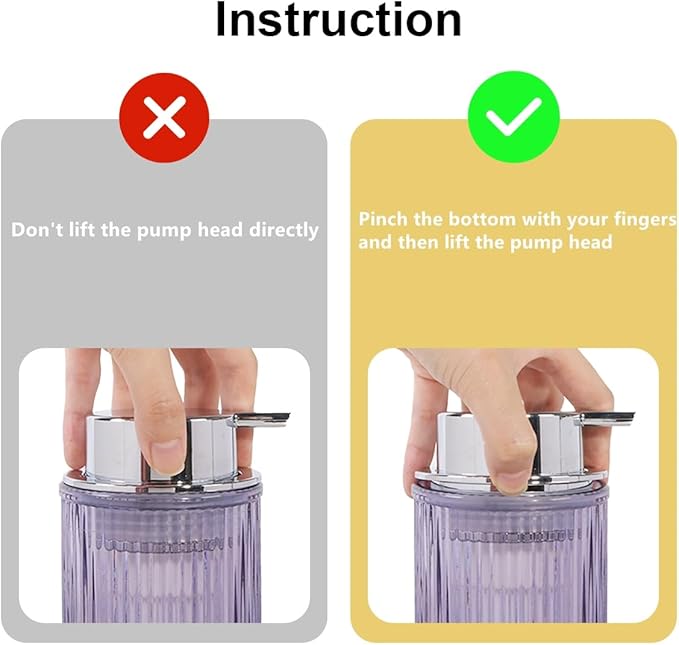 Tonxus Foaming Soap Dispenser, 12 Oz Purple Glass Foam Hand Soap Dispenser, Refillable Glass Foam Pump Bottle Container Decorative Slim Ribbed Bottle for Bathroom and Kitchen