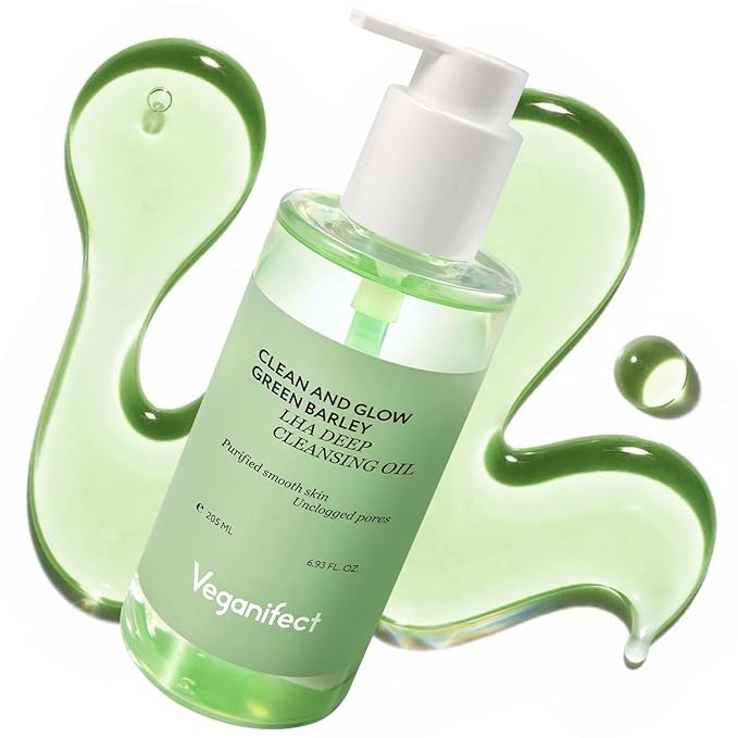 VEGANIFECT LHA Cleansing Oil, Pore Control, Blackhead Remover & Sebum Care, Gentle Melting Oil Cleanser for Face, Makeup Remover, Korean Skincare 205ml/6.93 fl oz