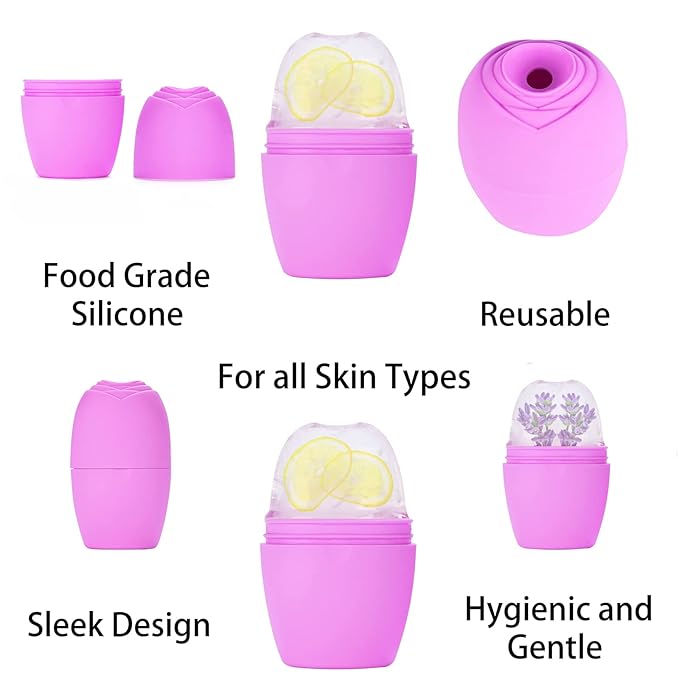 Evmliy Ice Face Roller, Silicone Ice Roller for Face to Tighten and Lift Skin, Face & Eye Puffiness Relief, Reusable Facial Ice Mold for Neck to Enhance Natural Glow, Skin Care for Women Beauty