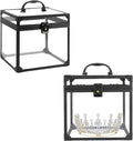 Donghome Crown Box 7.9 x 6.7 x 7.5inch, Clear Acrylic Makeup box, Makeup Organizer, Large Capacity Transparent Display Case for Vanity,Bathroom Counter or Dresser