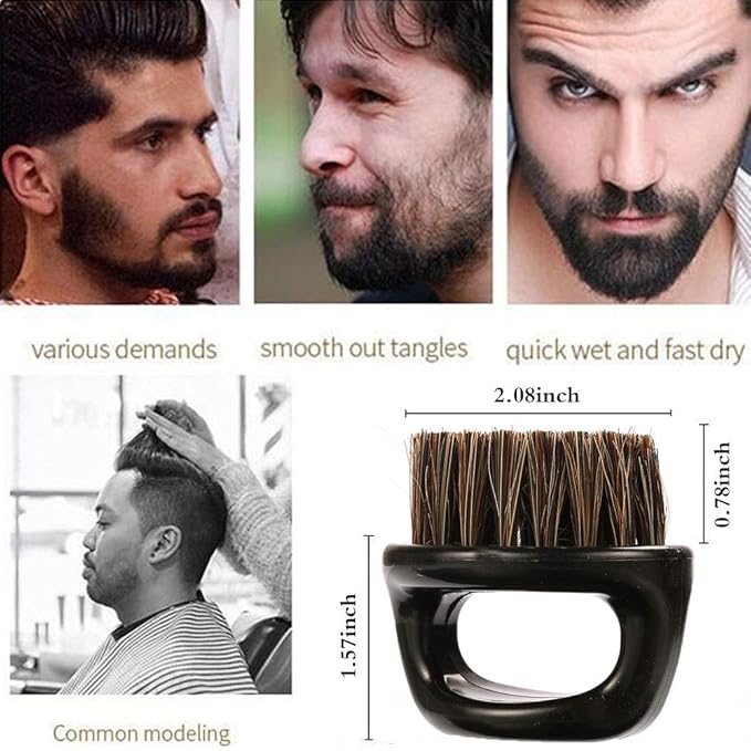 Borogo 2-Pack Beard Brush for Men - Men's Beard Brush (Essential Tool For Professional Barbering & Grooming Services), Brush Neck Face Duster Brush for Hairdressing Salon Household