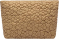 HFLZBRO Puffy Quilted Makeup Bag, Cosmetic Bag, Travel Toiletry Organizer Pouch, Clutch for Wom (Khaki Flower)