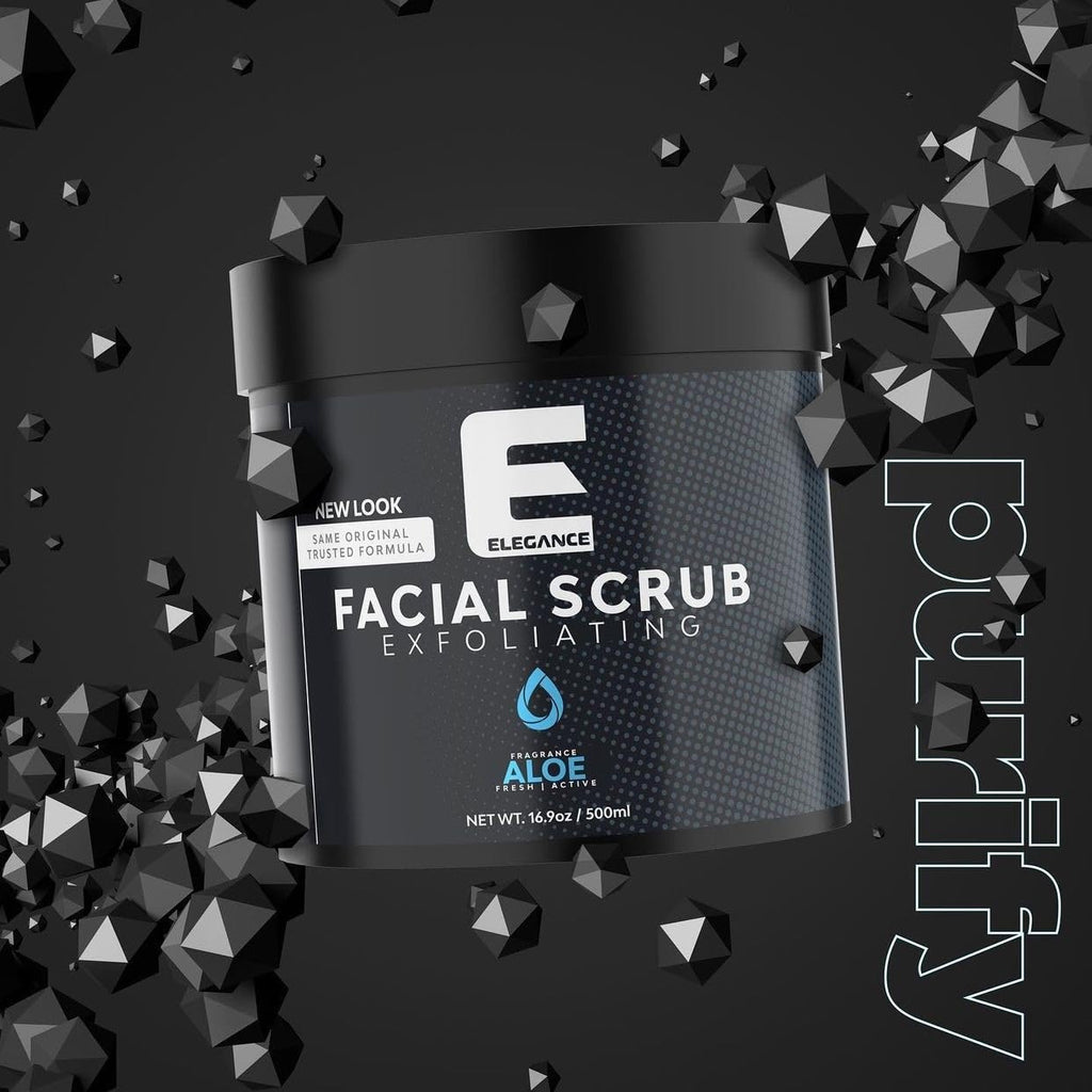 Elegance Natural Face Scrub, 16.9 Oz, Aloe Vera Based Facial Scrub, Exfoliate and Eliminate Impurities for a Healthy and Hydrated Glowing Skin