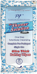 Shower Solution Ultra Thick Rinse Free Bathing Wipes For Post Workouts, Camping, Backpacking, Outdoors and Hiking, Extra Large 1 pack of 10 Wipes