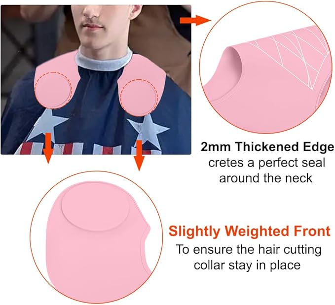 Derkerry Silicone Hair Cutting Guide Collar Waterproof Cutting Mat - Pink
