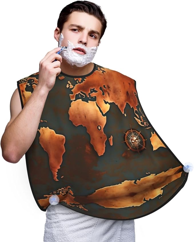 Abstract Paint Splashes Print Beard Bib Shaving Apron, Beard Hair Trimming Cape Gift For Dad