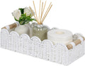 CubesLand Scalloped Toilet Paper Storage Basket W/Handle for Home Decor