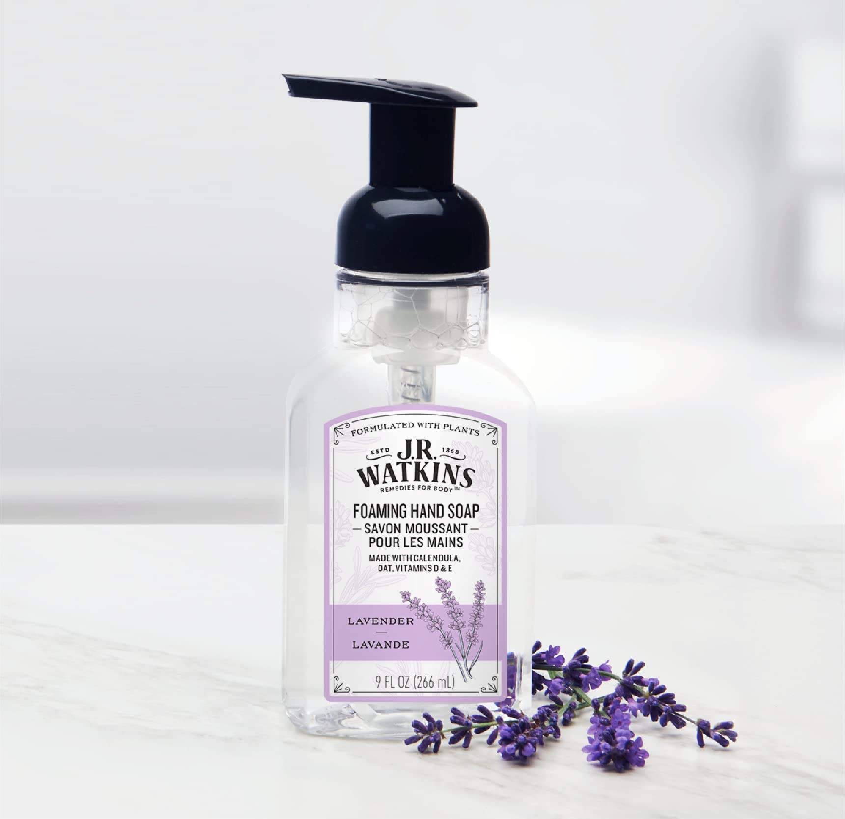J.R. Watkins Moisturizing Foam Hand Soap Dispenser 3 Pack, Lavender 9 fl oz
