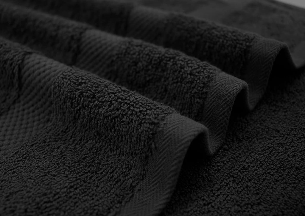 DAN RIVER 600 GSM Cotton Large Bath Towels Set of 4, 27 x 54 Inches, Black