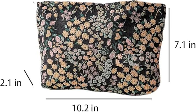 SxoSyo Flowers Makeup Bag for Women, Embroidery Cosmetic Bags