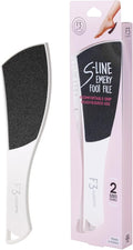 F3 Systems S-Line Emery Foot File, Colossal Double-Sided Pedicure Tool, Effective for Cracked Heel, Ergonomic Design for Easy Grip (White)