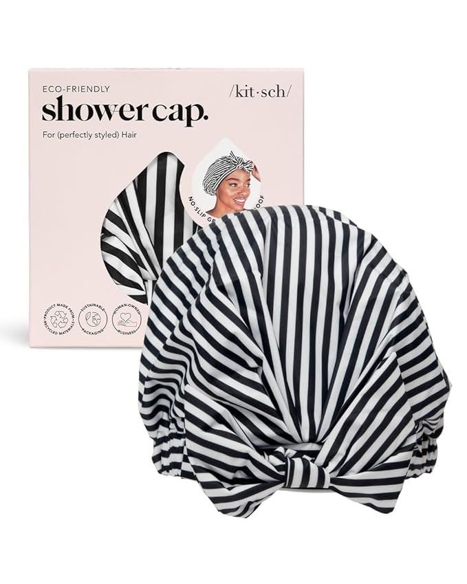 Kitsch Luxury Large Shower Cap for Women - Stripe
