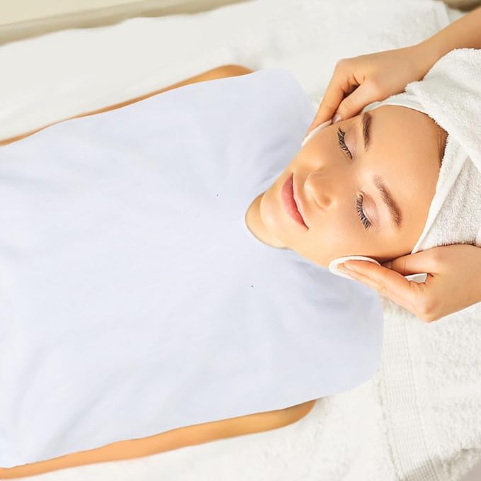 SINLAND Microfiber Esthetician Towels for Facials Mask Removing Face Wrap Soft Facial Cloth with Split Design Spa Towels for Facial Steam Massage and Cleansing 20x15.7inch