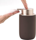 GIRLUFO Foaming Soap Dispenser with Plastic Pump,12oz Foam Dispenser Bathroom,Kitchen Foam Soap Dispenser,Brown Hand Soap Bottle(Rubber Paint& Ceramic)