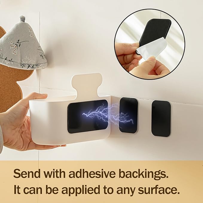 MORNITE Magnetic Cup Storage Holder for Fridge, Locker Magnetic Organizer Bin Basket for Pen,Mail,Card,Laundry,Board,Large Size,White