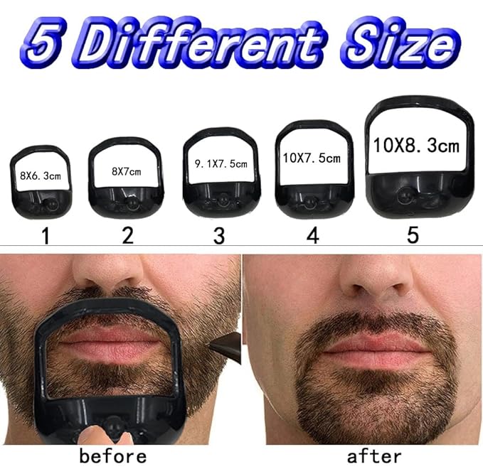 5-piece beard styling template, facial retouching tool, suitable for beard styling