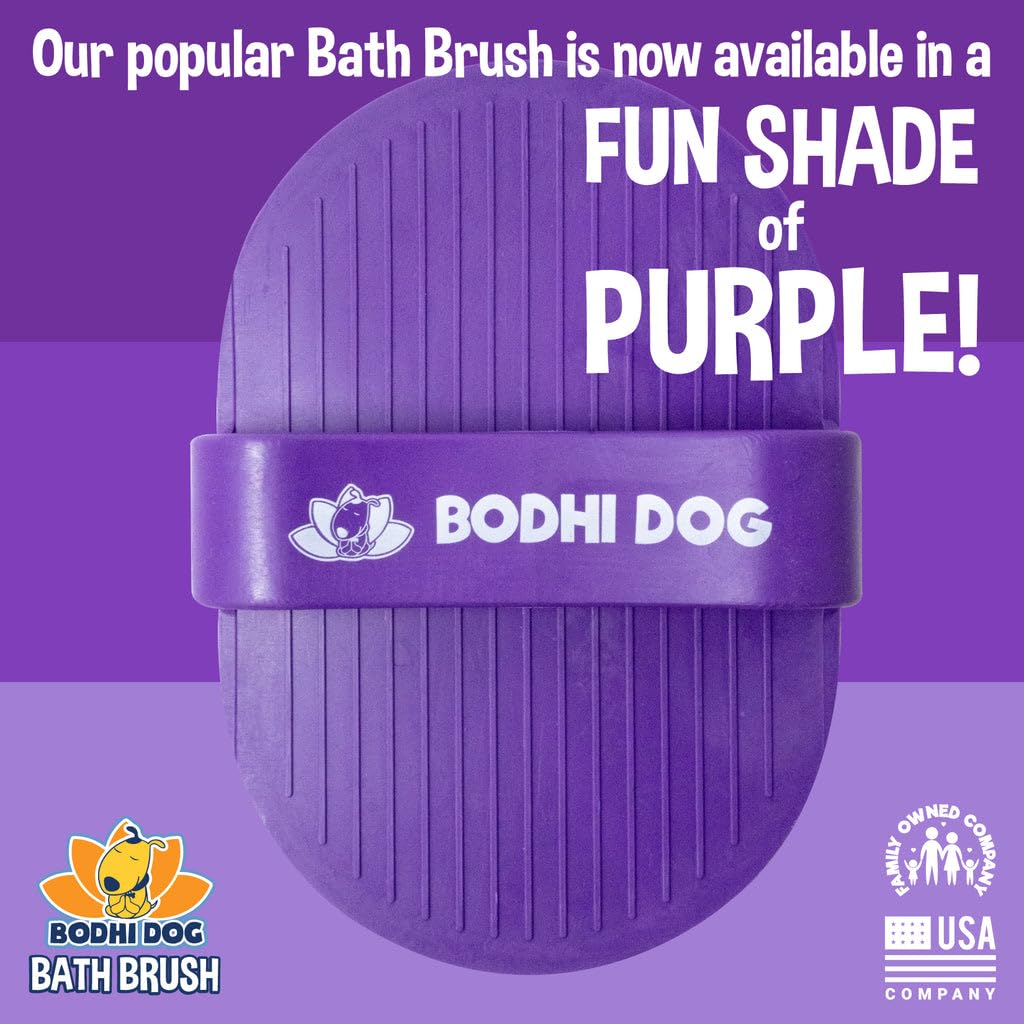 Bodhi Dog Shampoo Brush - Pet Grooming & Bath Supplies for Dogs and Cats - Bath Brush for Long & Short Hair - Premium Scrubber for Shower, Showerhead, Sprayer & Bathing (One Pack, Purple)