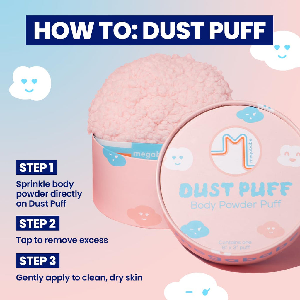 Megababe Dust Puff, Oversized Body (6” x 3”) Ultra-Soft Powder Puff