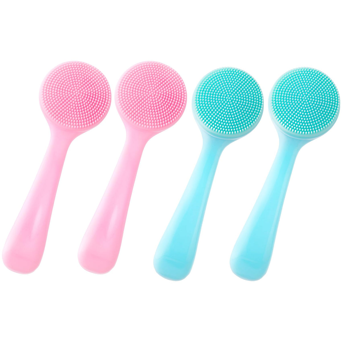 HINZIC Silicone Manual Facial Cleansing Brush, Skin Friendly Waterproof Face Cleaning Scrubber Exfoliator Cleanser for Blackheads Whiteheads Makeup Residues Removal- Blue