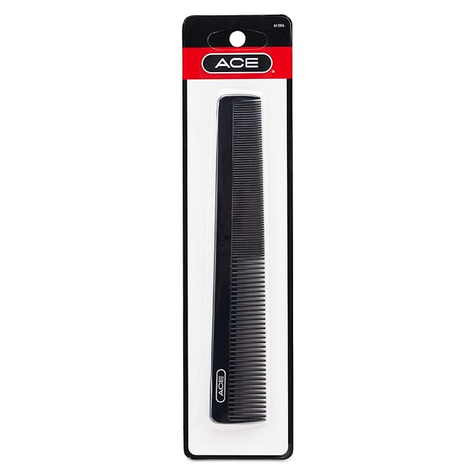 GOODY ACE ACE All Purpose Hair Comb - 7 Inch, Black - Great for All Hair Types - Fine Comb Teeth for Thin to Medium Hair,61286, 1 Count (Pack of 1)