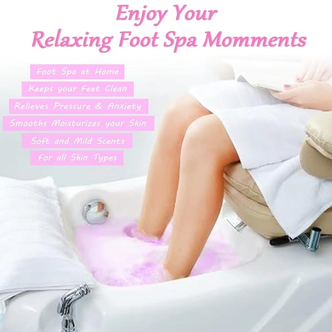 Lanwexy Bath Bombs, 32 Pack Foot Soak with Bath Salt and Tea Tree Oil. Organic Natural Handmade Aroma Pure Essential Oil Bubble Balls for Callus, Dry Cracked, Stubborn Odor