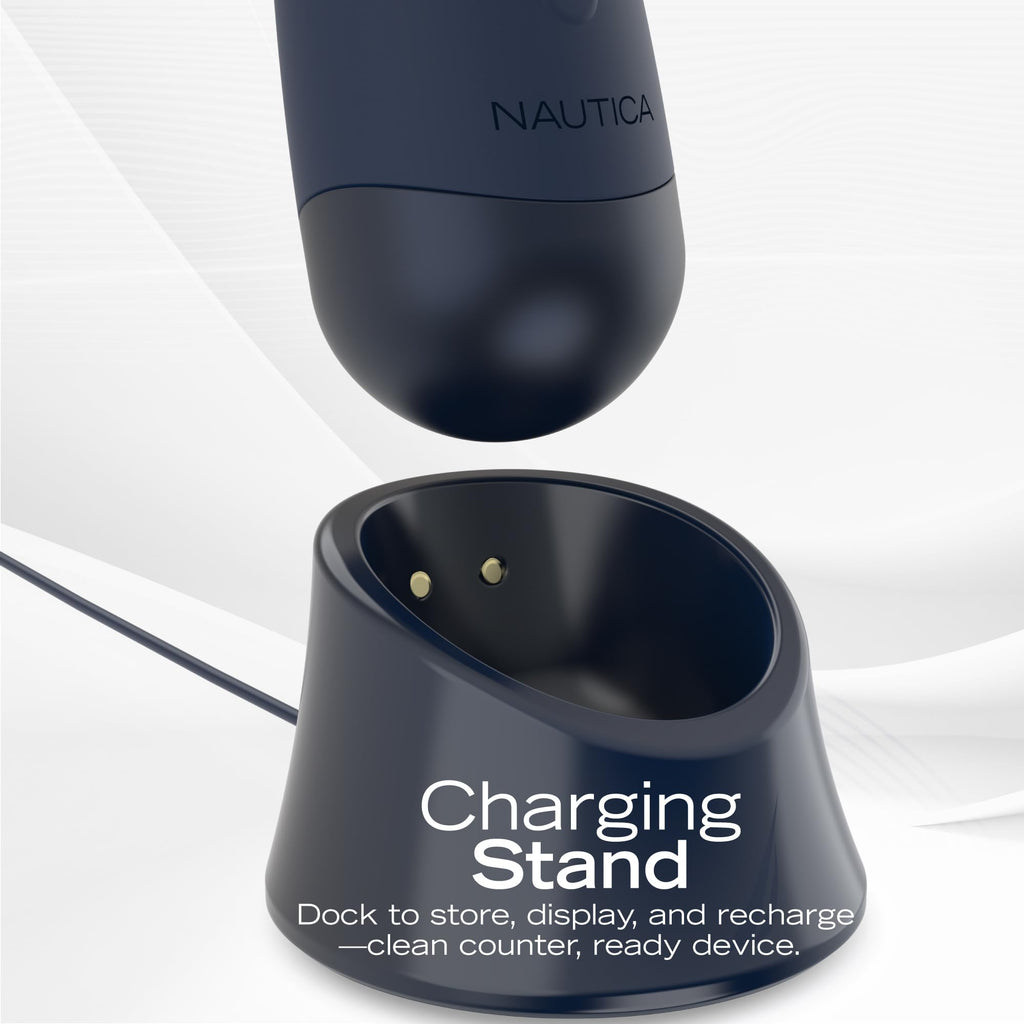 Nautica PC130 Sonic Facial Cleansing Brush Made with Ultra Hygienic Soft Silicone, Waterproof and Rechargeable Face Scrub Brush for Men & Women - (Navy)