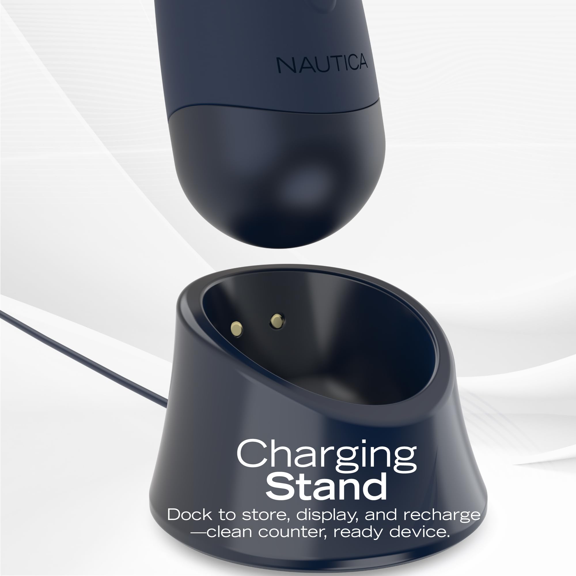 Nautica PC130 Sonic Facial Cleansing Brush Made with Ultra Hygienic Soft Silicone, Waterproof and Rechargeable Face Scrub Brush for Men & Women - (Navy)