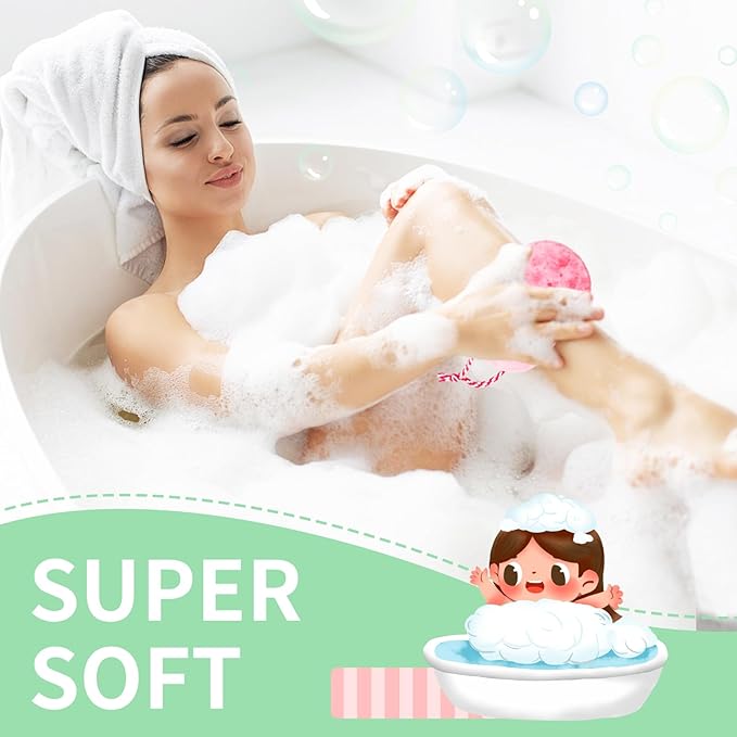 3 Pcs Bath Shower Sponge for Woman Man Relaxing Massage Body exfoliating Loofah Sponge Deep Cleansing