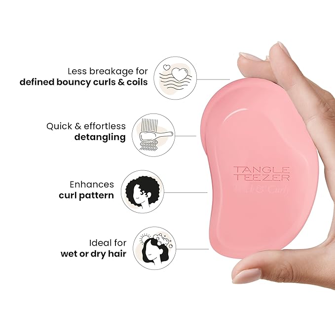 Tangle Teezer Original Detangler Brush for Thick & Curly Hair, Pink Punch