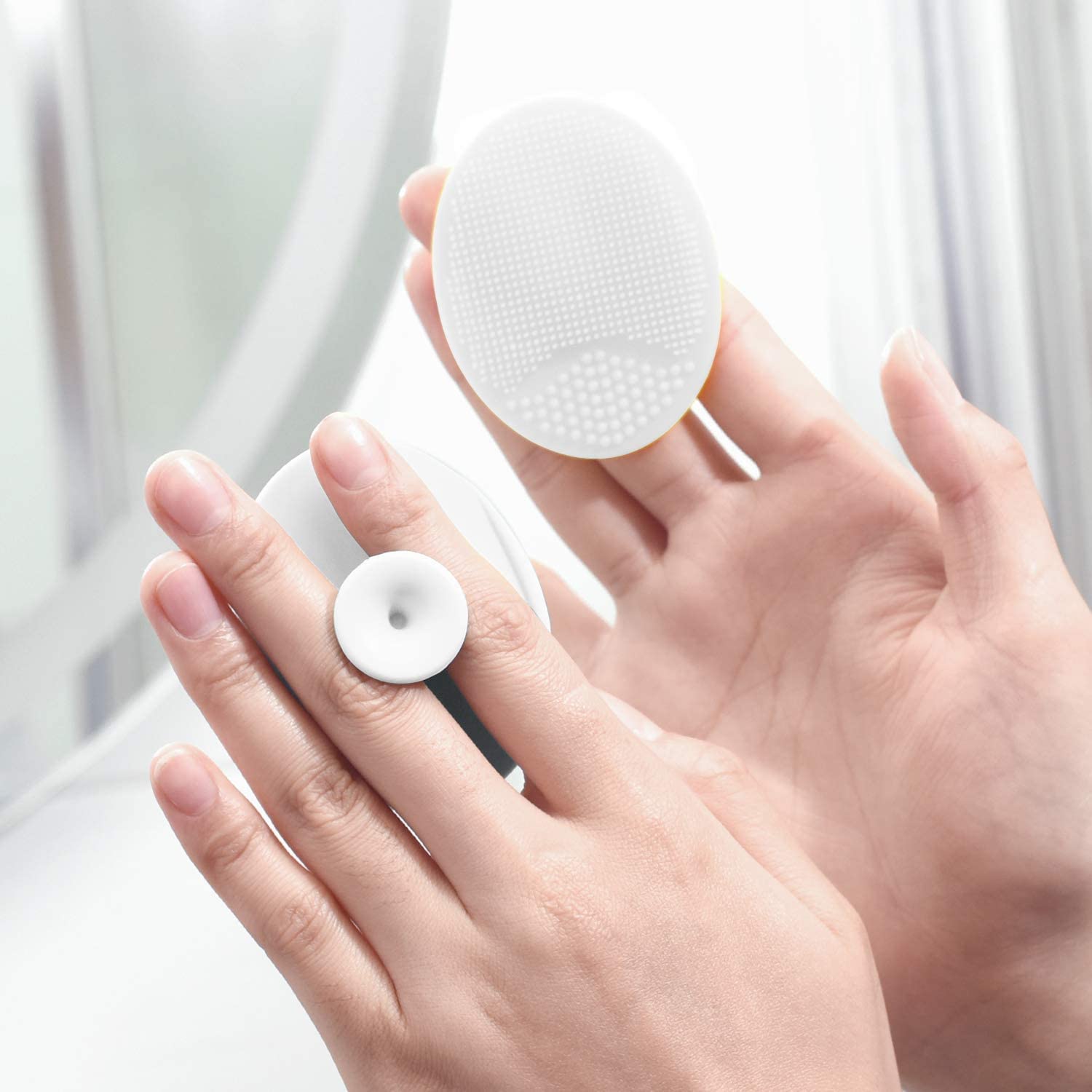 Silicone Face Scrubber Exfoliator Facial Cleansing Pads Precision Pore Cleansing Pad Acne Blackheads Removing Face Brush Baby Shower Tool Brushes, Valentine's Day Gift for Makeup Lover