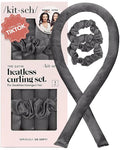 Kitsch Satin Heatless Curls Overnight Set - Charcoal