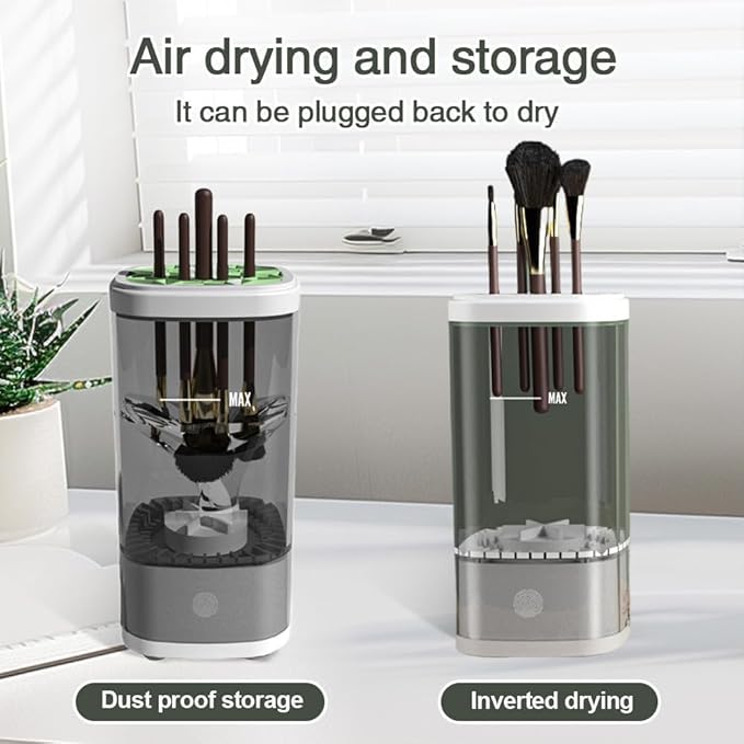 HorizonMart - Automatic Makeup Brush Cleaner Machine - Fast Dryer & Deep Cleaning Tool for All Brush Sizes, Portable & Easy to Use.