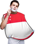 NOUZU Singapore Flag Print Beard Bib Apron For Men, Beard Hair Catcher For Men Shaving Trimming,Beard Cape Cloth