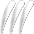 3pcs Mini Stainless Steel Makeup Spatula, Reusable Cosmetic Cream Spatulas Spoon, Skincare Scoop Applicator Facial Massage Beauty Tools for Mixing and Sampling Face Eye Cream- Silver