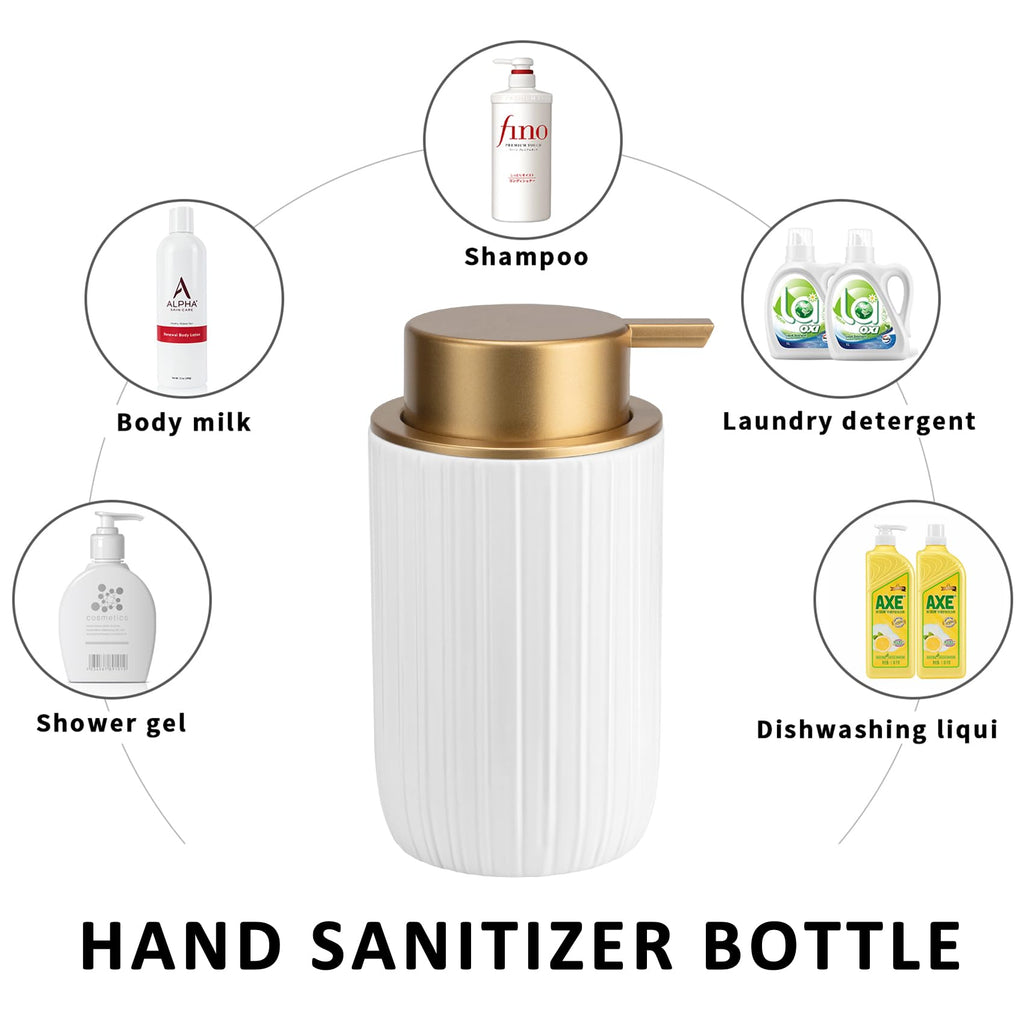 TOOZFO Soap Foaming Dispenser Ceramic with Easy-to-Press Pump Hand Foam Dispenser for Shampoo Bathroom Countertop 13.5 oz