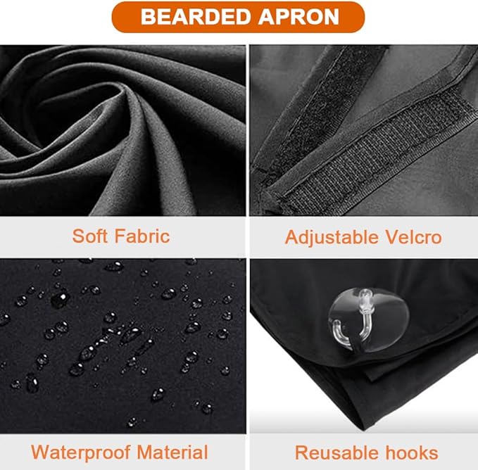 ztarraum Beard Bib Beard Apron, Beard Gather，Shaving and Trimming, Non-Stick Grooming Cloth with 2 Suction Cups, Best Gifts for Men,Valentine's Day Gift