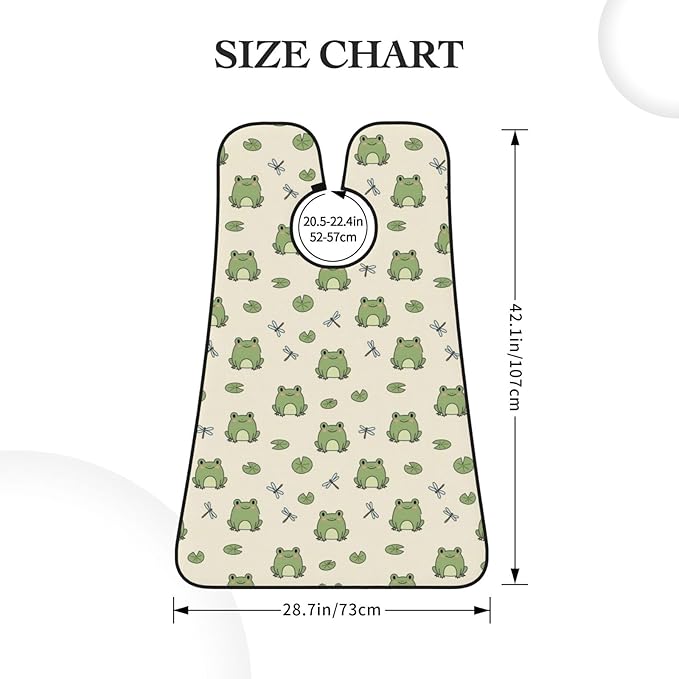 Ultimate Shaving Bib, Beard Trimming Apron with Hair Catcher, Green Frog Animal Cute Frogs