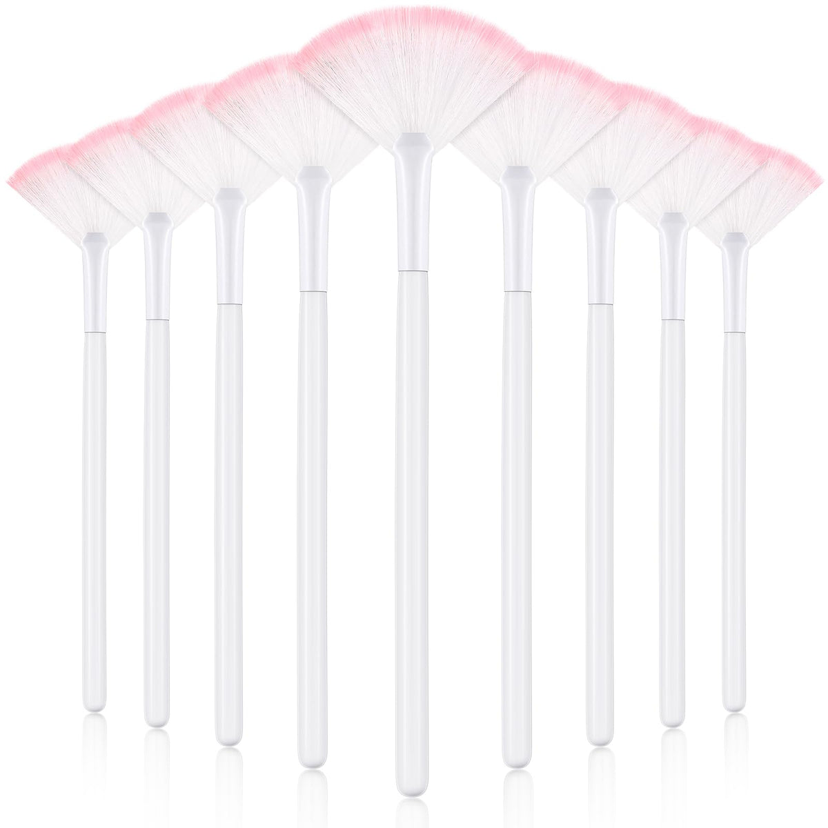 Maitys 9 Pieces Facial Fan Mask Brushes, Brown