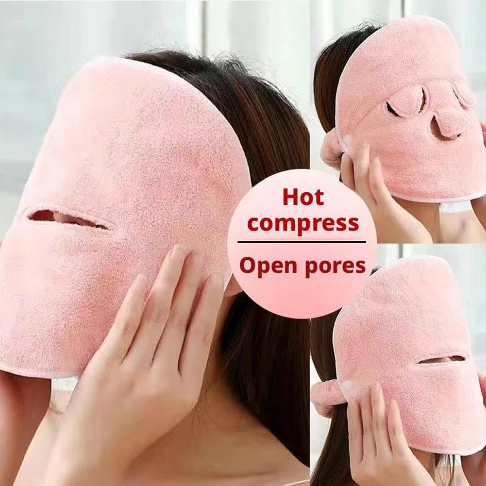 Face Steaming Towel,Hot Compress Face Towel Masks,Reusable Face Masks Skincare Facial Steamer Towel for Hot Cold Skin Care,Towel Steamer for Facials,Spa Towels Beauty Facial Towel for Women (B)