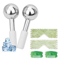 Jade Eye Mask - Resin Scalp Comb 4 Pcs Set & Ice Globes for Face