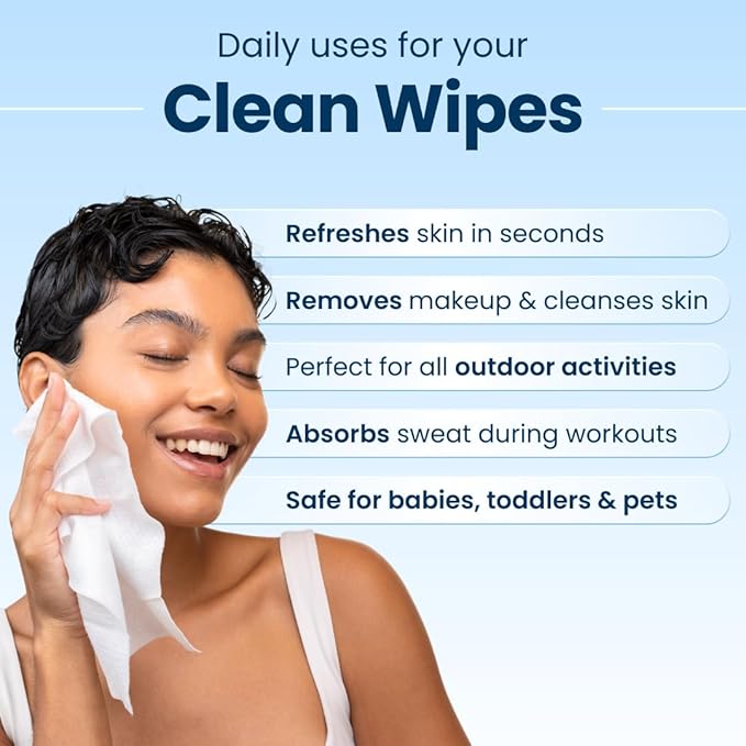 Clean Skin Club Clean Wipes, XL Makeup Remover Face Wipes, Textured Cleansing Facial Wipes for Sensitive Skin, Hypoallergenic, Fragrance-Free, Vegan, 40% Bigger, 30 Count