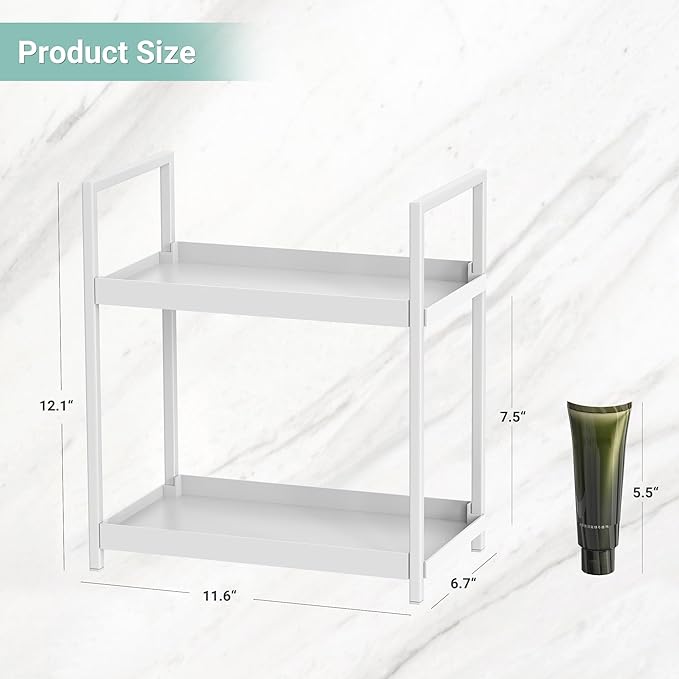 Oasiteege 2 Tier Bathroom Counter Shelf Organizer for Skincare Makeup